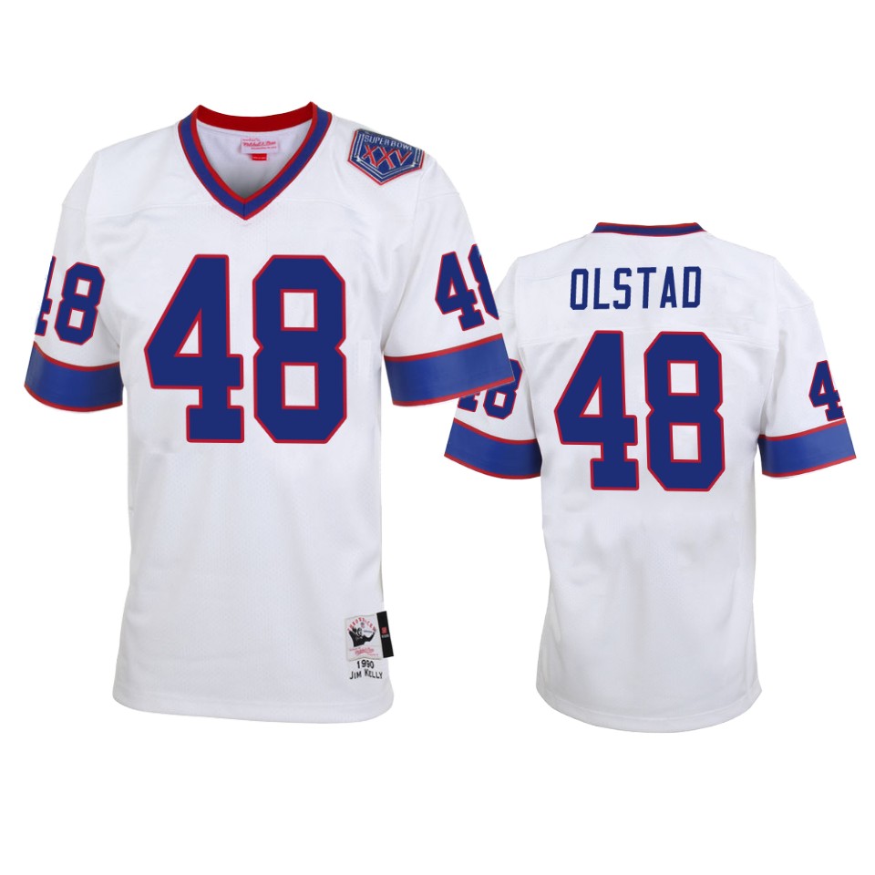 Buffalo Bills Zach Olstad White Vintage Replica Jersey Men Bluefink