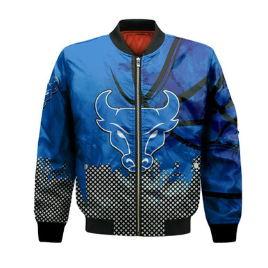 Buffalo Bulls Bomber Jacket Basketball Net Grunge Pattern- NCAA