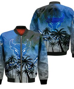 Buffalo Bulls Bomber Jacket Coconut Tree Tropical Grunge - NCAA