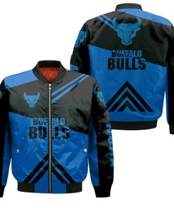 Buffalo Bulls Football Bomber Jacket  - Stripes Cross Shoulders - NCAA