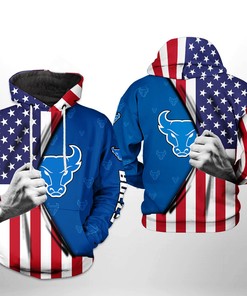 Buffalo Bulls NCAA US Flag 3D Printed Hoodie/Zipper Hoodie
