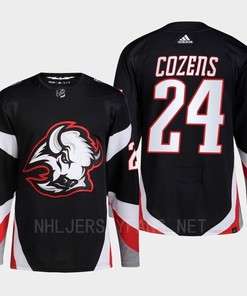 Buffalo Sabres 2022-23 Goathead Third Dylan Cozens 24 Black Primegreen Jersey Men's