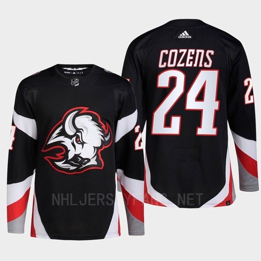 Buffalo Sabres 2022-23 Goathead Third Dylan Cozens 24 Black Primegreen Jersey Men's