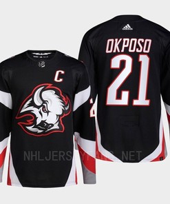 Buffalo Sabres 2022-23 Goathead Third Kyle Okposo 21 Black Primegreen Jersey Men's