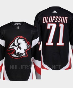 Buffalo Sabres 2022-23 Goathead Third Victor Olofsson 71 Black Primegreen Jersey Men's
