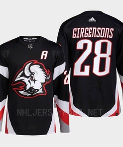 Buffalo Sabres 2022-23 Goathead Third Zemgus Girgensons 28 Black Primegreen Jersey Men's
