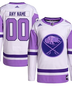 Buffalo Sabres Adidas Hockey Fights Cancer Primegreen Authentic Custom Jersey - White/purple Custom Jerseys Nhl