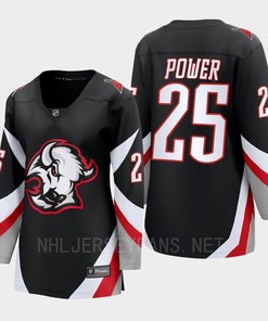Buffalo Sabres Owen Power 25 Black Goathead Third Premier 2022-23 Jersey Women