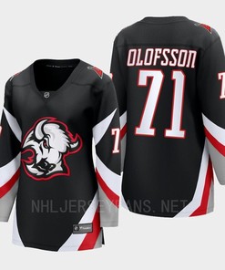 Buffalo Sabres Victor Olofsson 71 Black Goathead Third Premier 2022-23 Jersey Women