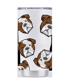 Bulldog  All Over White Tumbler