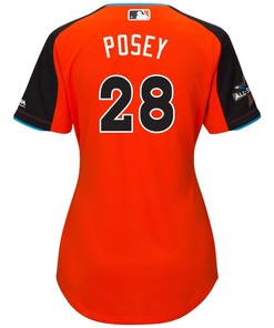 Buster Posey National League Majestic Womens 2017 Mlb All-star Game Home Run Derby Jersey - Orange