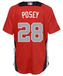 Buster Posey National League Majestic Youth 2018 Mlb All-star Game Home Run Derby Player Jersey - Red