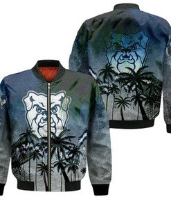 Butler Bulldogs Bomber Jacket Coconut Tree Tropical Grunge - NCAA