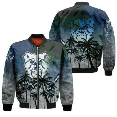 Butler Bulldogs Bomber Jacket Coconut Tree Tropical Grunge - NCAA