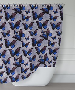 Butterflies on Purple Shower Curtain - Perfect for Kids and Tweens
