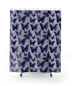 Butterflies on Purple Shower Curtain - Perfect for Kids and Tweens