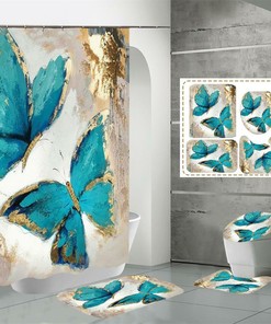 Butterfly 3D Shower Curtain Painting for an Artistic Bathroom Decor