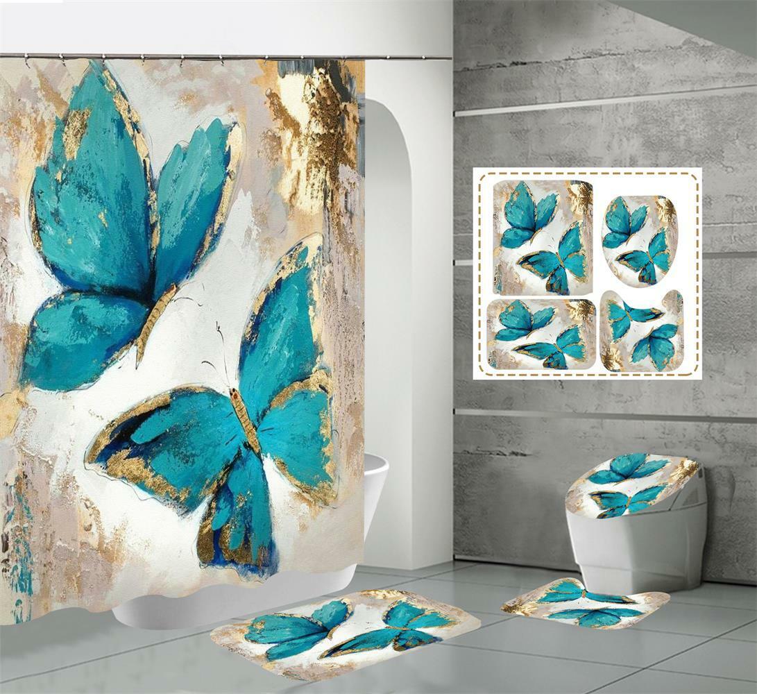 Butterfly 3D Shower Curtain Painting for an Artistic Bathroom Decor