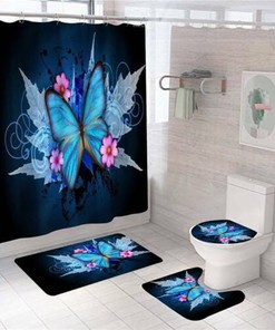 Butterfly Flower 3D Shower Curtain for a Delicate Bathroom Decor