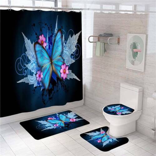 Butterfly Flower 3D Shower Curtain for a Delicate Bathroom Decor