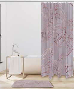 Butterfly Rose Gold Waterproof Fabric Shower Curtain - Bathroom Accessories