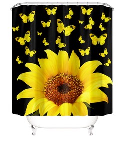 Butterfly Sunflower Thick Shower Mat for Bathroom Decor