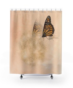 Butterfly Watercolor Shower Curtain for Bohemian Bathroom Decor