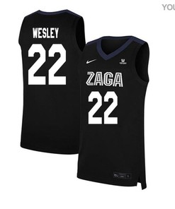 Byron Wesley 22 Gonzaga Bulldogs Elite Basketball Youth Jersey - Black
