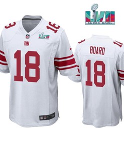 C.J. Board 18 New York Giants Super Bowl LVII Super Bowl LVII White Men Game Jersey