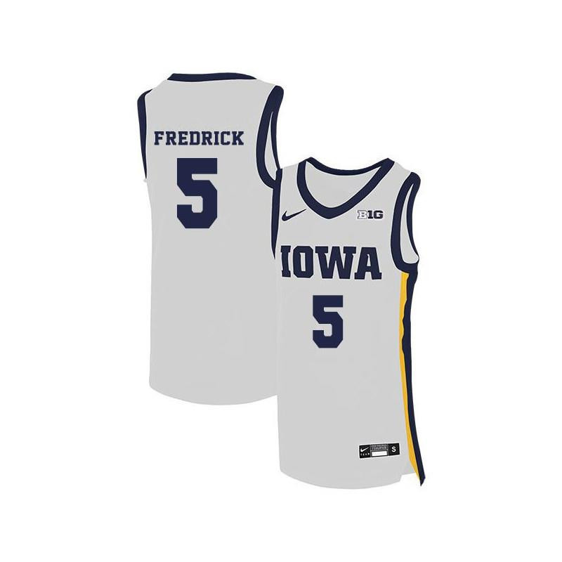CJ Fredrick 5 Iowa Hawkeyes Elite Basketball Men Jersey - White