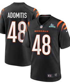 Cal Adomitis 48 Cincinnati Bengals Super Bowl LVII Champions Men Game Jersey - Black