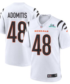 Cal Adomitis 48 Cincinnati Bengals Super Bowl LVII Champions Men Game Jersey - White