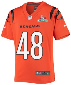 Cal Adomitis 48 Cincinnati Bengals Super Bowl LVII Champions Youth Alternate Game Jersey - Black