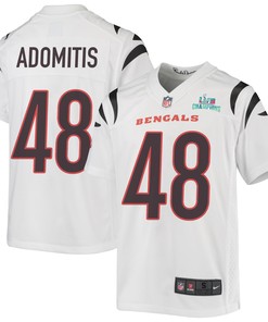 Cal Adomitis 48 Cincinnati Bengals Super Bowl LVII Champions Youth Game Jersey - White