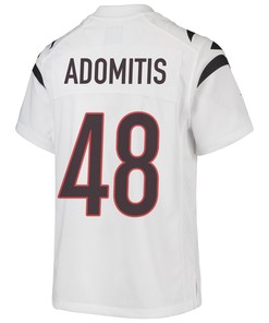 Cal Adomitis 48 Cincinnati Bengals Super Bowl LVII Champions Youth Game Jersey - White
