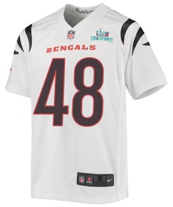 Cal Adomitis 48 Cincinnati Bengals Super Bowl LVII Champions Youth Game Jersey - White