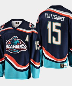 Cal Clutterbuck 15 New York Islanders Navy Reverse Retro 2.0 Jersey 2022-23