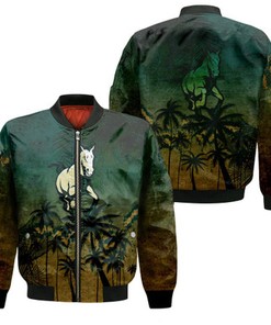 Cal Poly Mustangs Bomber Jacket Coconut Tree Tropical Grunge - NCAA