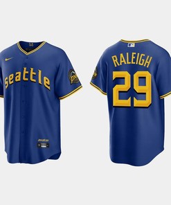 Cal Raleigh 29 Seattle Mariners 2023 City Connect Game Jersey - Royal