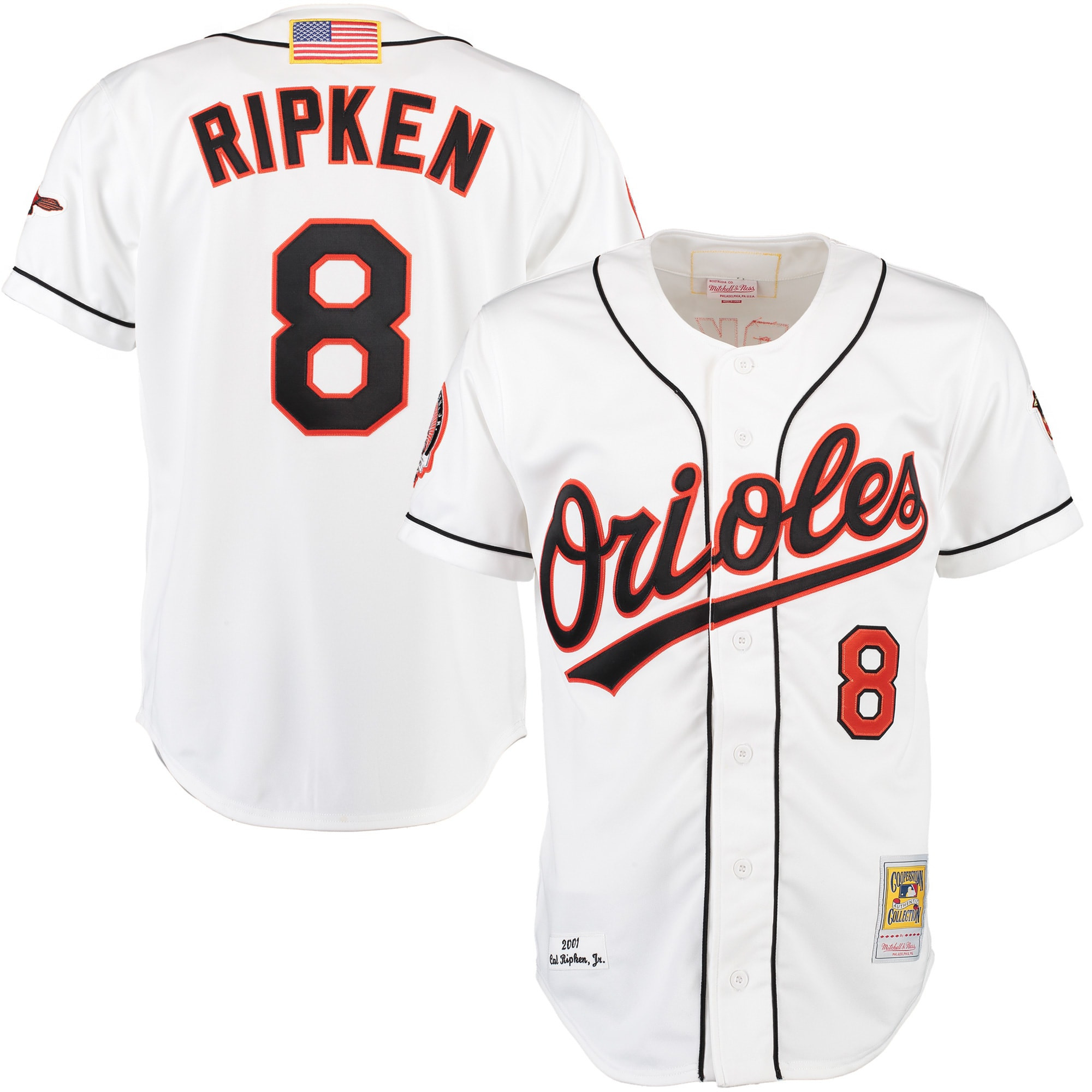 Cal Ripken Baltimore Orioles Mitchell & Ness Home Authentic Jersey - White Mlb