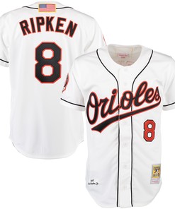 Cal Ripken Baltimore Orioles Mitchell & Ness Home Authentic Jersey - White Mlb