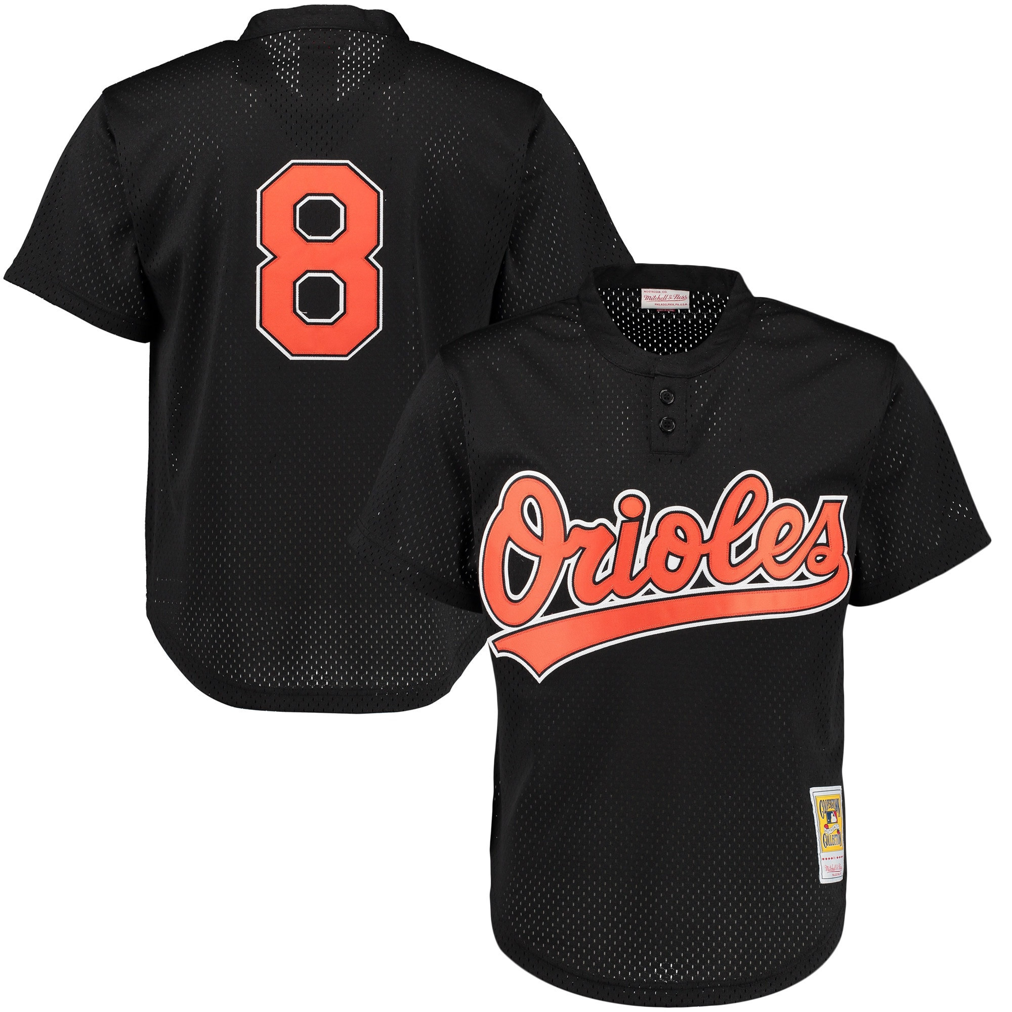 Cal Ripken Jr. Baltimore Orioles Mitchell & Ness Cooperstown Mesh Batting Practice Jersey - Black Mlb