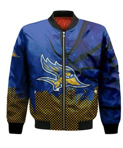 Cal State Bakersfield Roadrunners Bomber Jacket Basketball Net Grunge Pattern- NCAA