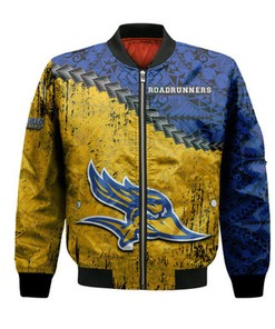 Cal State Bakersfield Roadrunners Bomber Jacket Grunge Polynesian Tattoo- NCAA