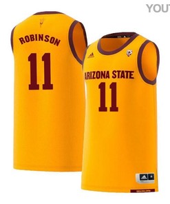 Calaen Robinson 11 Arizona State Sun Devils Retro Basketball Youth Jersey - Yellow