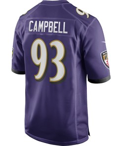 Calais Campbell 93 Baltimore Ravens Game Player Jersey - Purple