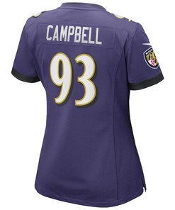 Calais Campbell 93 Baltimore Ravens Women's Game Player Jersey - Purple