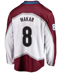Cale Makar 8 Colorado Avalanche Stanley Cup 2023 Playoffs Patch Away Breakaway Men Jersey - White
