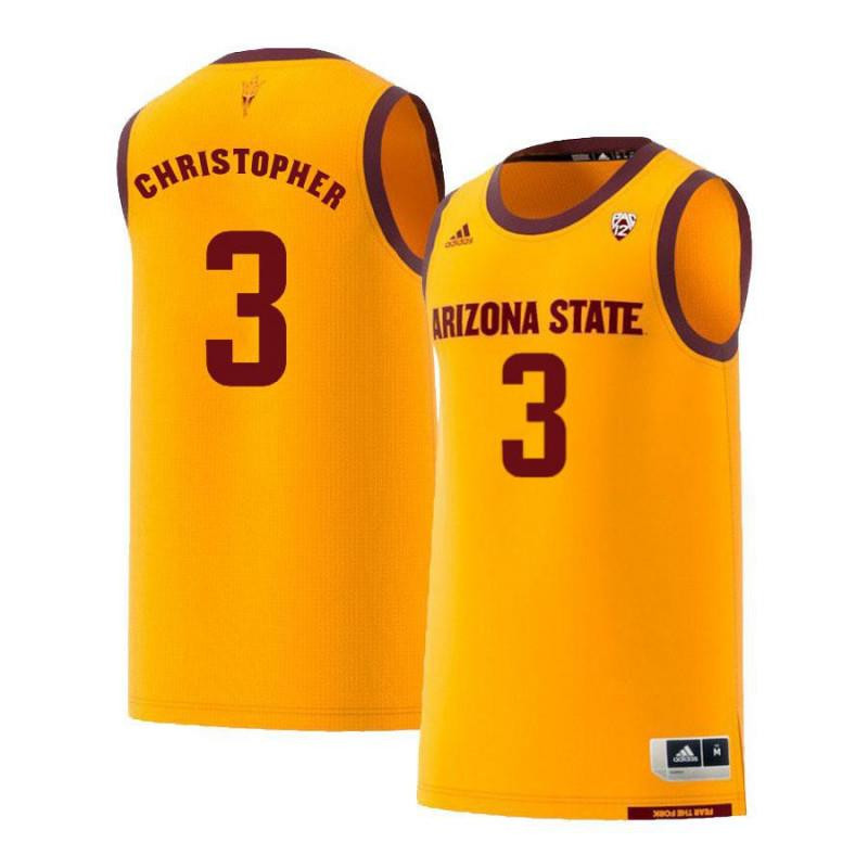Caleb Christopher 3 Arizona State Sun Devils Retro Basketball Men Jersey - Yellow