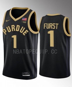 Caleb Furst 1 Purdue Boilermakers Uniform Jersey 2022-23 College Basketball Black